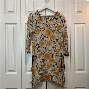 Vintage Sheer Floral Tunic Top